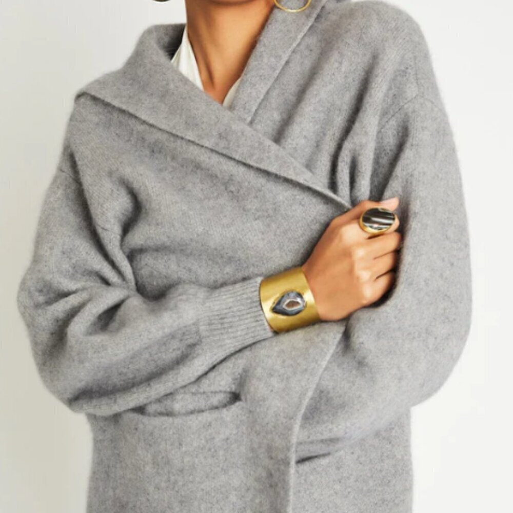 🧥 Beryll Vivi Cashmere Cropped Coat – Pebble Gray | One Size - Picture 2 of 9